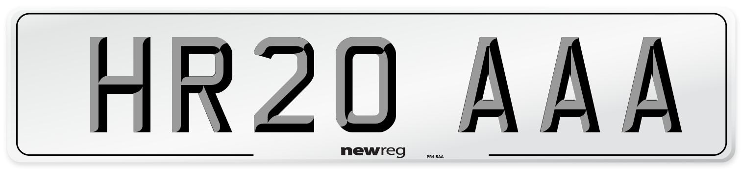 HR20 AAA Number Plate from New Reg